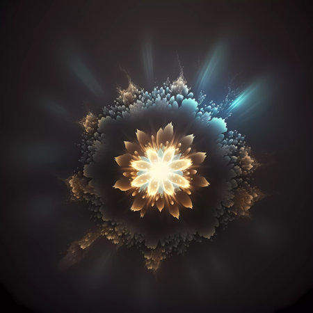 Abstract fractal. Fractal art background for creative design. Decoration for wallpaper, desktop, poster, cover booklet. Print for clothes, t-shirt. Creative illustration for designの素材