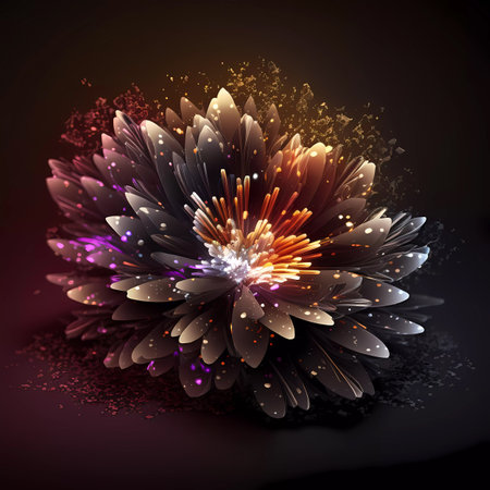 Abstract background with flower. 3d rendering, 3d illustration.の素材
