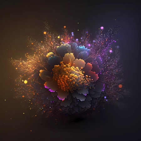 Abstract fractal background, computer-generated 3D illustration.の素材
