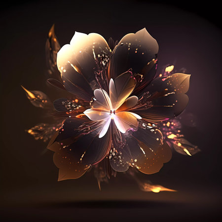 Beautiful fractal flower, digital artwork for creative graphic design.の素材