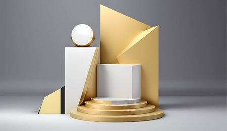 Abstract scene podium for mock up presentation in minimalism style. 3d renderの素材
