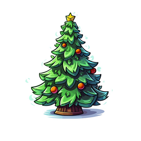 Christmas tree isolated on white background. Vector illustration. Eps 10.のイラスト素材