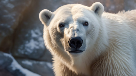 Polar bear (Ursus maritimus) in the zooの素材