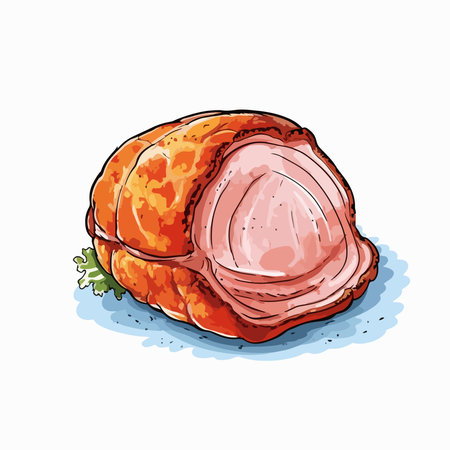 Illustration of ham on white background. Vector illustration of ham.のイラスト素材