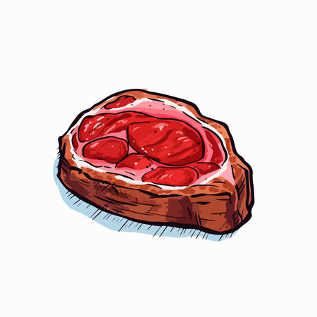 Hand drawn meat steak. Vector illustration of a piece of meat.のイラスト素材