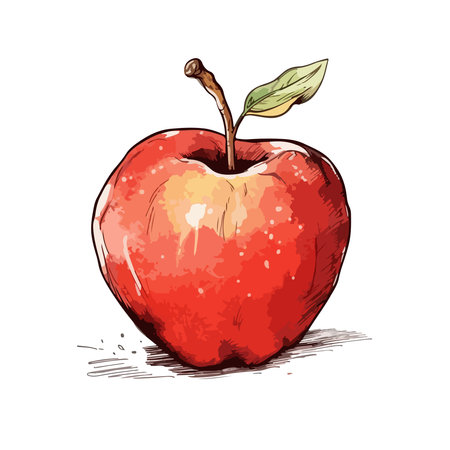 Illustration of a red apple. Vector illustration of a red apple.のイラスト素材