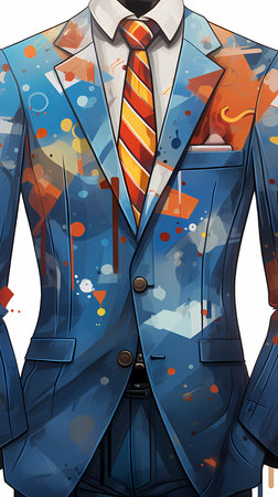 Businessman's suit with a tie on a white background. Vector illustration.の素材