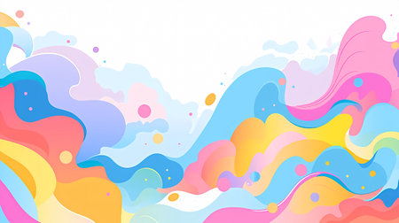 Abstract background with colorful splashes and drops. Vector Illustration.の素材
