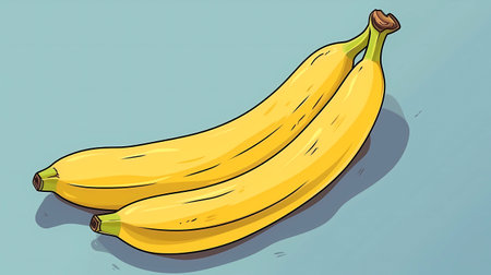 Illustration of bananas on a blue background. Vector illustration of bananas.の素材