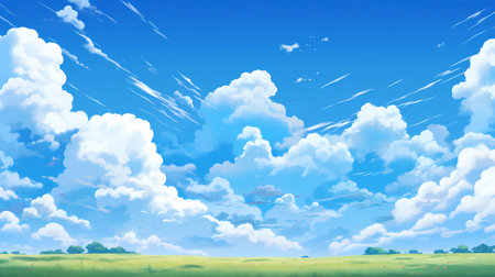 Blue sky background with white clouds.の素材