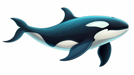 Illustration of a killer whale isolated on a white background - vectorの素材