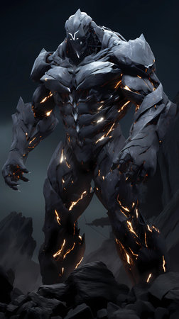 3D Illustration of a cyber man with glowing body and hairの素材