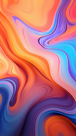 Colorful psychedelic liquefaction background. Abstract coloring background of the gradient with visual wave,twirl and lighting effects.の素材