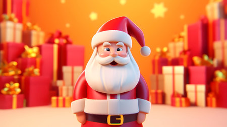 santa claus 3d render christmas background new year conceptの素材
