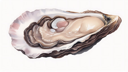 Oyster isolated on a white background. 3d render.の素材