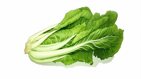 fresh chinese cabbage isolated on a white background. Vector illustration.の素材