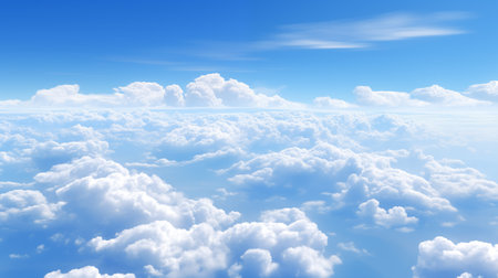 Cloudscape photo of blue sky with tiny clouds, 3d illustrationの素材