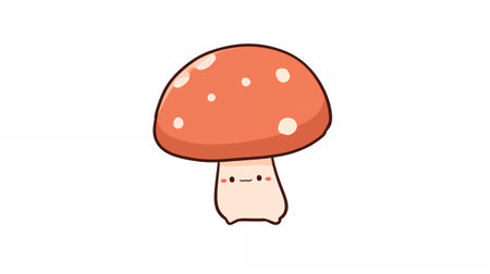 Cute cartoon mushroom isolated on white background. Vector illustration. EPS10の素材