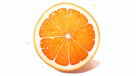 Slices of orange on a white background. Isolation.の素材