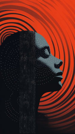 Face of the ancient Greek god. Vector illustration in retro style.の素材