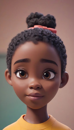 Portrait of a cute african american girl with afro hairstyleの素材