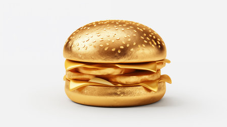 Hamburger isolated on white background. 3D illustration. 3D rendering.の素材
