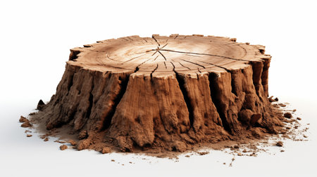 tree stump isolated on white background. 3d illustration. High resolutionの素材