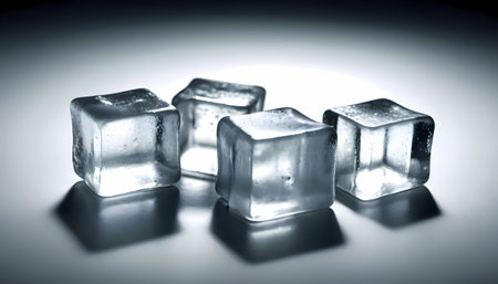 ice cubes isolated on a white background. studio shot. soft focusの素材