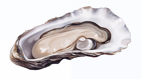 Oyster isolated on white background.の素材