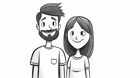 couple of doctor and nurse on white background, vector illustration.の素材