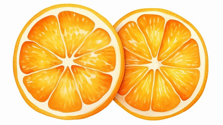 Slices of orange isolated on white background.の素材