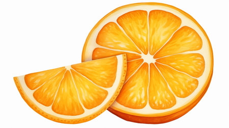 Slices of orange isolated on white background.の素材