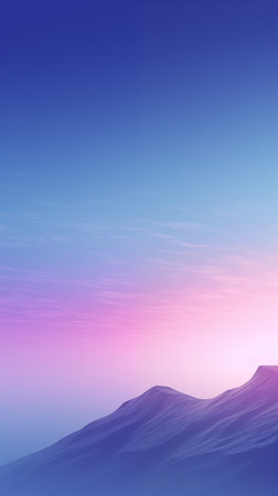 3D illustration of fantasy landscape with hills and blue sky background.の素材