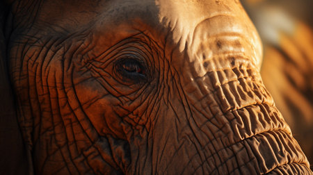 Close up of an African elephant in the Addo Elephant Park, South Africaの素材