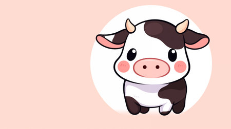Cute cartoon cow. Farm animal. Vector illustration for your designの素材