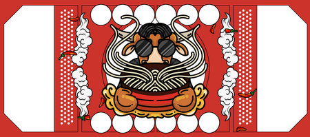 Original hand drawn cartoon delicious beef noodles illustration poster material