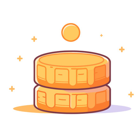 Vector illustration of a stack of coins in flat style. Flat design.のイラスト素材