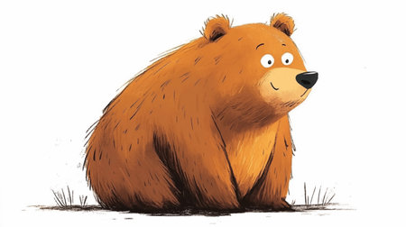 Cute cartoon bear. Vector illustration isolated on a white background.の写真素材