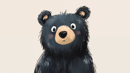 Cute cartoon bear. Hand drawn vector illustration of a bear.の写真素材