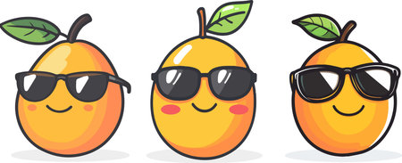 Funny Mango Fruit in Sunglasses Cartoon Mascot Characterのイラスト素材