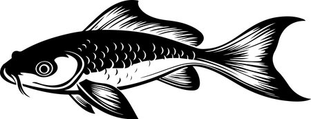 Fish.Fish.Vector illustration ready for vinyl cutting.Isolated on white backgroundのイラスト素材