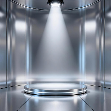 Abstract scene podium mockup. Award ceremony concept. 3d render