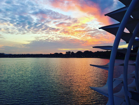 An evening at Lower Seletar Resevoirの素材