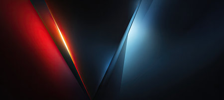 Abstract digital art piece featuring layered geometric shapes and vibrant gradientsの素材