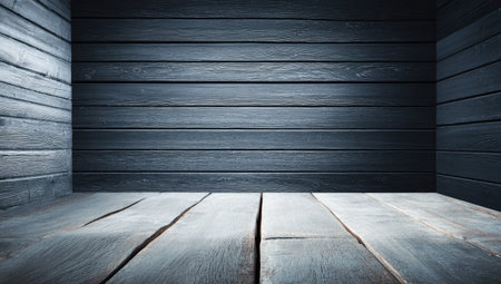 A moody, wooden box interior, illuminated from above, showcasing a rustic surfaceの素材