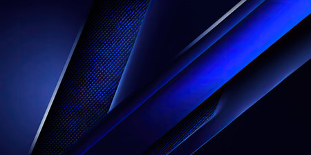 This image presents an abstract composition featuring layered blue shapes. The design showcases various textures and gradients, creating a sense of depth. The composition appears to be digitally rendered, suitable for use in various commercial applications. The dark background and light accents contribute to a modern aesthetic, suitable for web design or print projects.の素材
