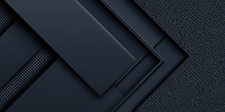 An abstract composition features overlapping dark blue geometric forms, creating a layered effect. The image showcases subtle textures with varying shades of blue. This visual style could be suitable for use in design projects, digital backgrounds, or marketing materials. The overall look is modern and minimalist.の素材