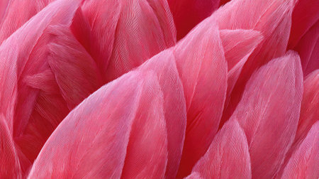 This macro photograph presents a close-up view of overlapping pink petals, showcasing a soft, layered texture. The image utilizes vibrant color and varied lighting to emphasize the forms and the composition creates a sense of depth. This could be used for designs or artistic displays.の素材