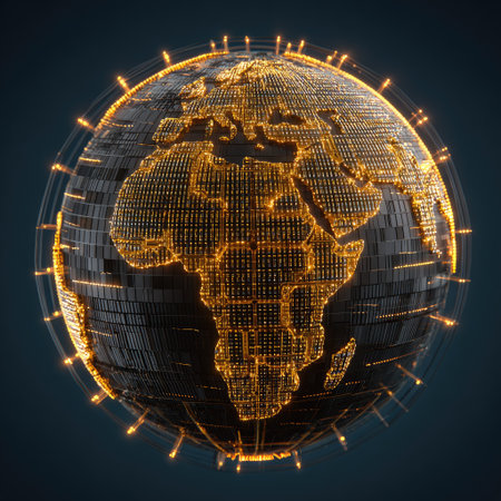 Abstract image of the planet Earth. 3D rendering. Globalization concept.の素材