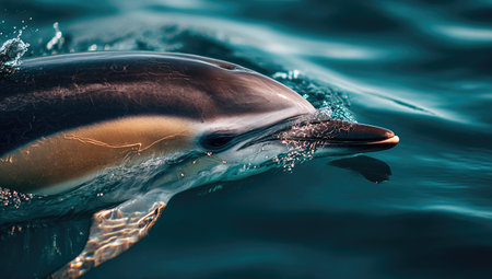 Dolphin in the sea. Close-up of a beautiful dolphin.の素材